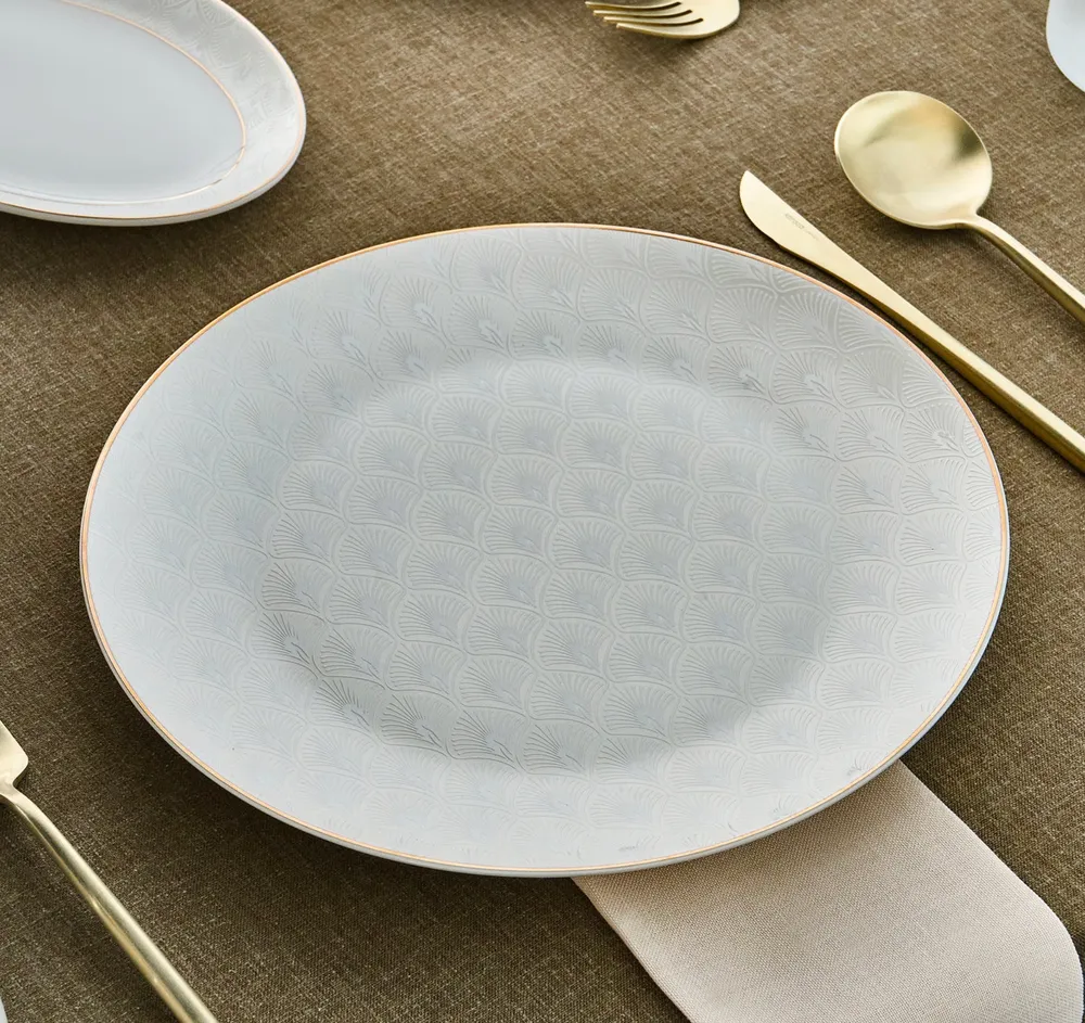 Karaca Elegance Bone Mandarin 53-delige serviesset voor 12 personen Goud - Afbeelding 3