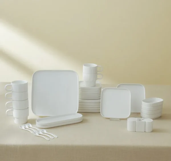 Karaca Stream Pure Cubique 35-delige 6-persoons ontbijtset Vierkant