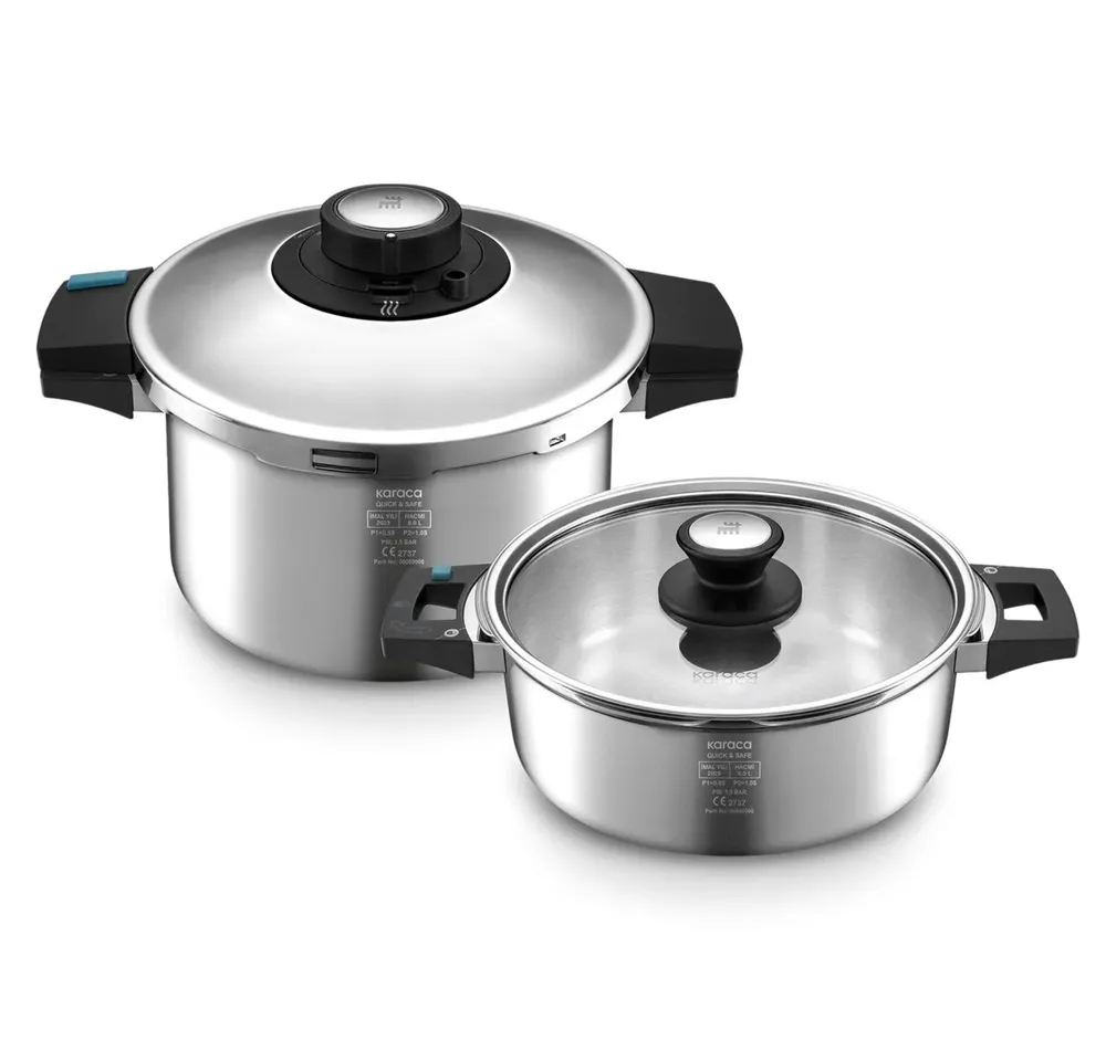 Karaca Quick and Safe inductie Snelkookpottenset 6+8 liter