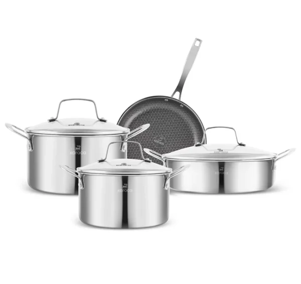 Karaca Ceramica Steel 3-PLY roestvrijstalen pannenset