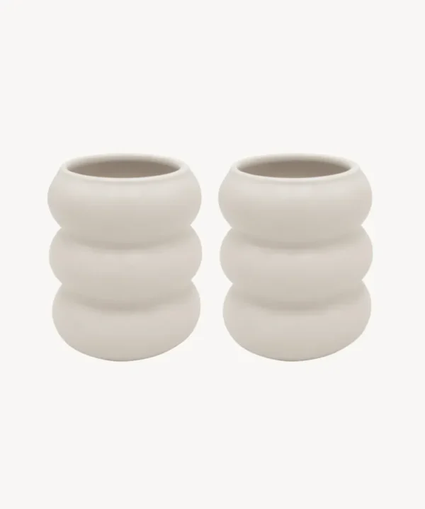 Wave Keramische Mok Beige 2-Delig