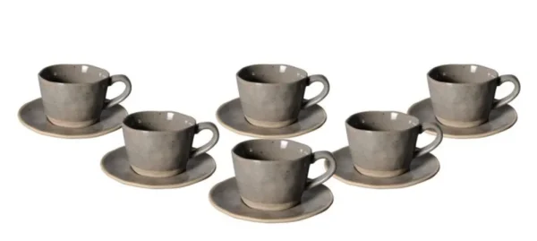 Bricard Albi Espressoset | Donkergrijs 12-Delig