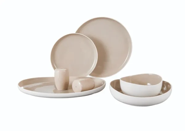 Bricard Colmar Serviesset | WIT-BEIGE 27-DELIG
