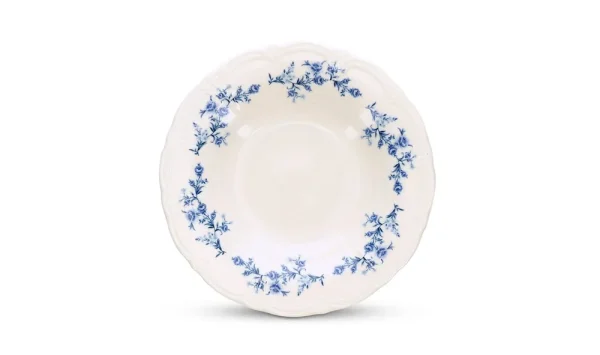 Diep bord 23,5/14XH4CM Blauwe Bloem retro