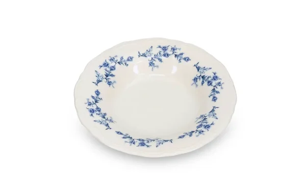 Diep bord 23,5/14XH4CM Blauwe Bloem retro
