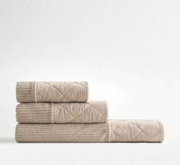 Ecocotton Hüma 3-delige handdoekenset katoen Beige