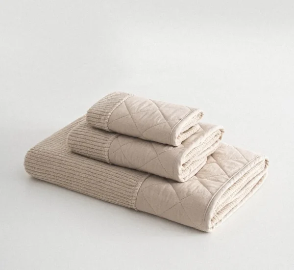 Ecocotton Hüma 3-delige handdoekenset katoen Beige