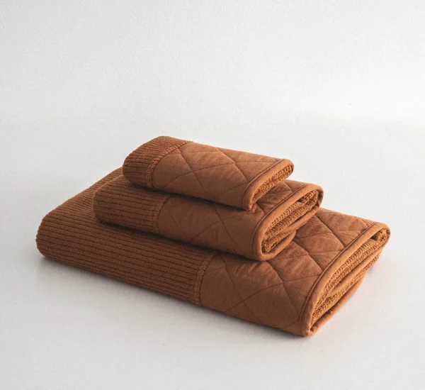 Ecocotton Hüma 3-delige handdoekenset katoen Terra