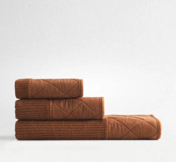 Ecocotton Hüma 3-delige handdoekenset katoen Terra