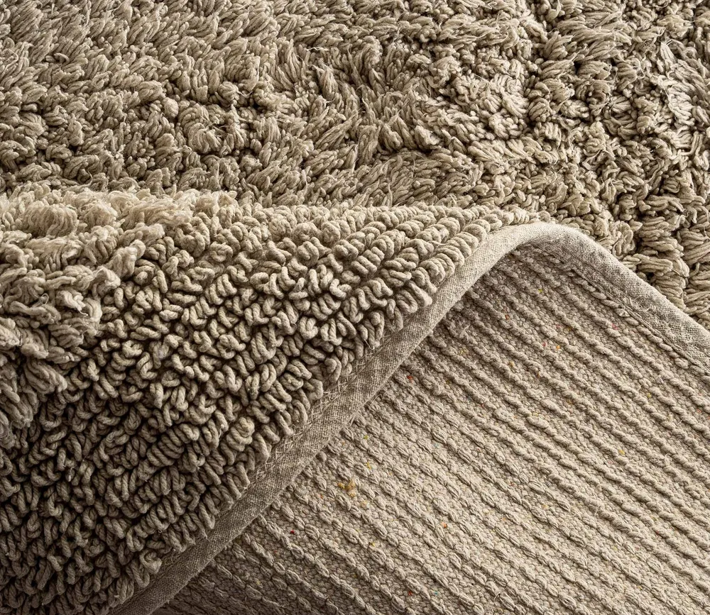Ecocotton Luna 2-delige badmatten set, gekaard katoen, beige - Afbeelding 2