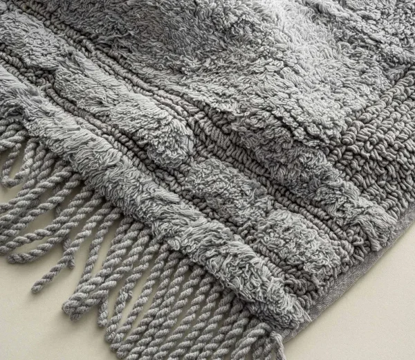 Ecocotton Luna 2-delige badmatten set, gekaard katoen, Grijs