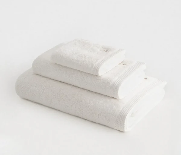 Ecocotton Pure Cotton 3-delige Handdoekenset Biologisch Katoen Vlinderrand Crème