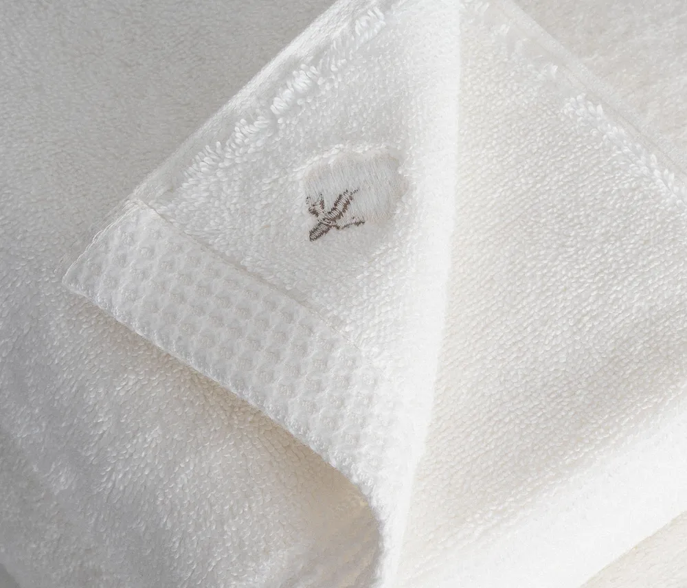 Ecocotton Pure Cotton 3-delige Handdoekenset Biologisch Katoen Vlinderrand Crème - Afbeelding 4