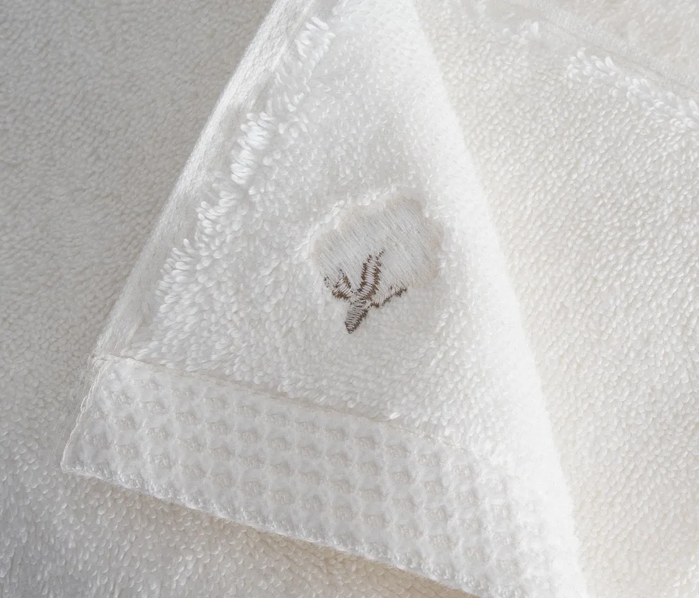 Ecocotton Pure Cotton 3-delige Handdoekenset Biologisch Katoen Vlinderrand Crème - Afbeelding 5