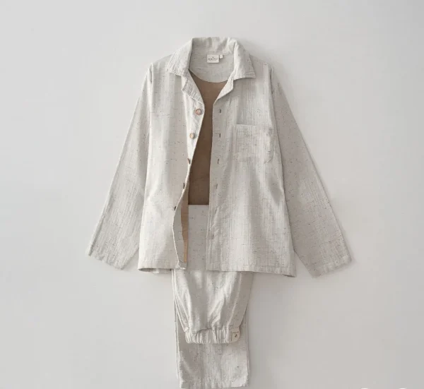 Ecocotton Alinda heren pyjamaset biologisch katoenen mousseline