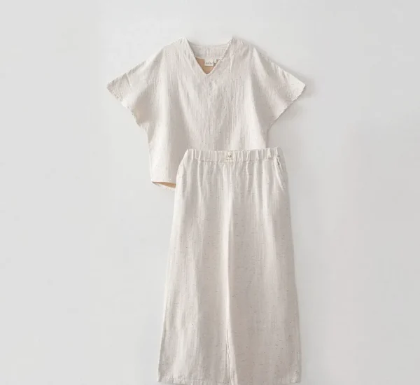 Ecocotton Alinda Damesset Biologisch Katoenen Mousseline Beige