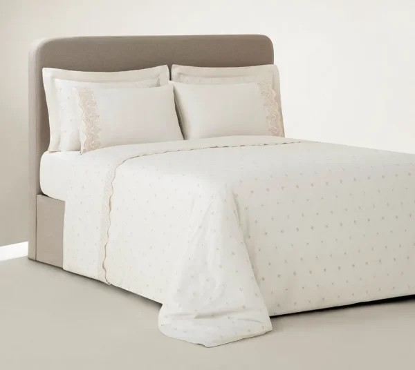 Ecocotton Ahter Kingsize Beddengoed Set Biologisch Katoen Satijn Beige