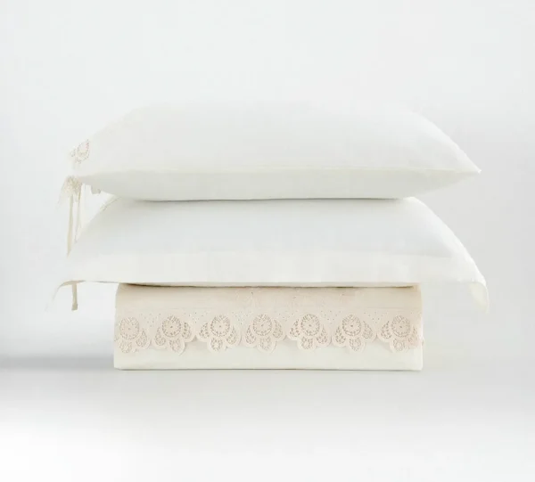 Ecocotton Amanda King Size Beddengoedset Biologisch Katoen Linnen Crème