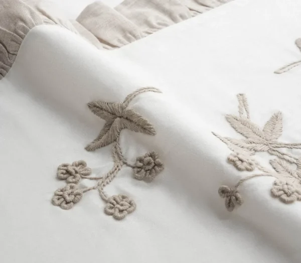 Ecocotton Ayliz King Size Beddengoedset Biologisch Katoen Satijn Crème