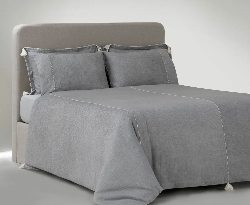 Ecocotton Doga King Size Beddengoedset Biologisch Katoen Mousseline Grijs