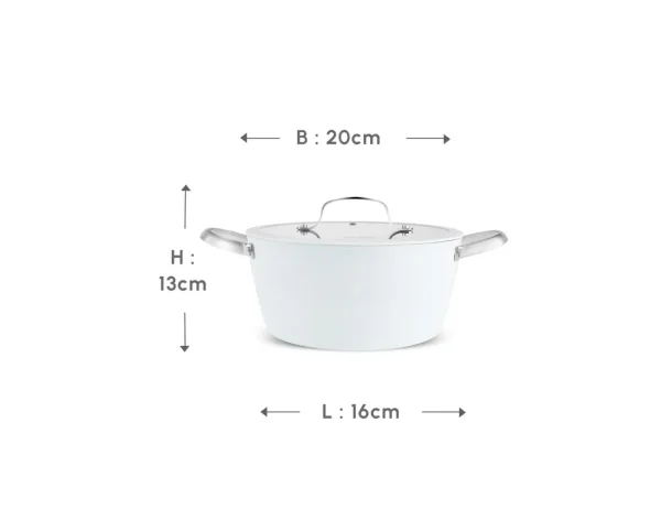 Karaca Swiss Crystal Almond Cream RVS Handvat Kookpot 20 cm