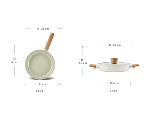 Karaca Swiss Crystal Almond Cream, Pan Set, Induction