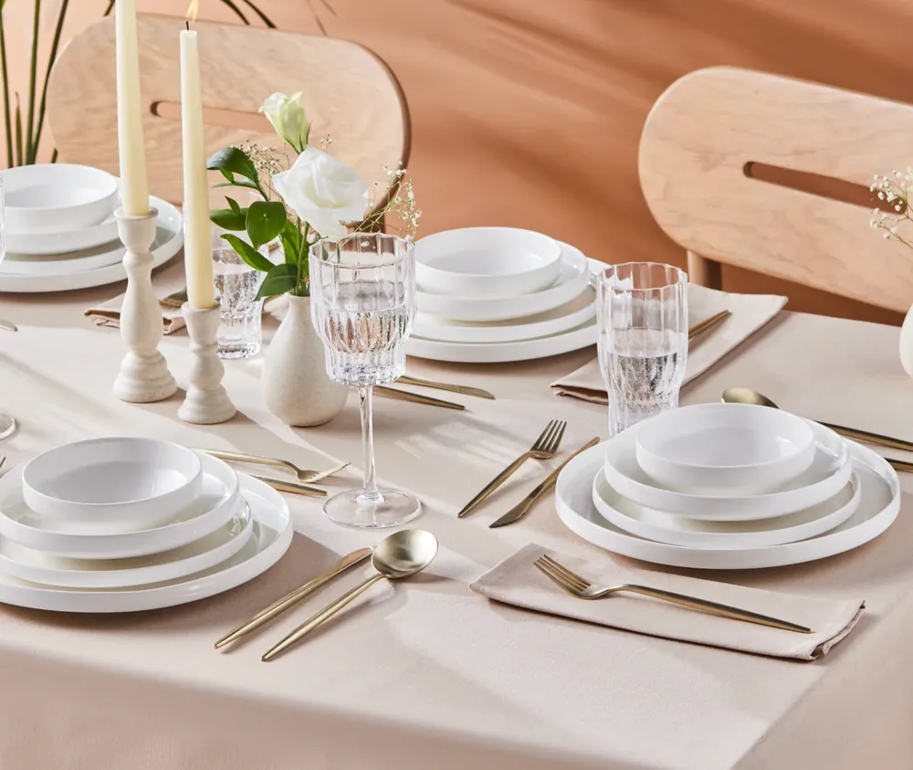 Karaca Streamline New Saturn White 24-delige servies set, 6 personen - Afbeelding 1