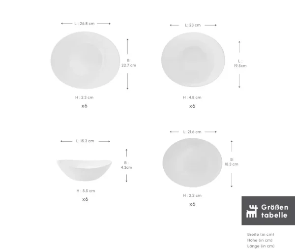 Karaca White Pure 24-delige servies set voor 6 personen