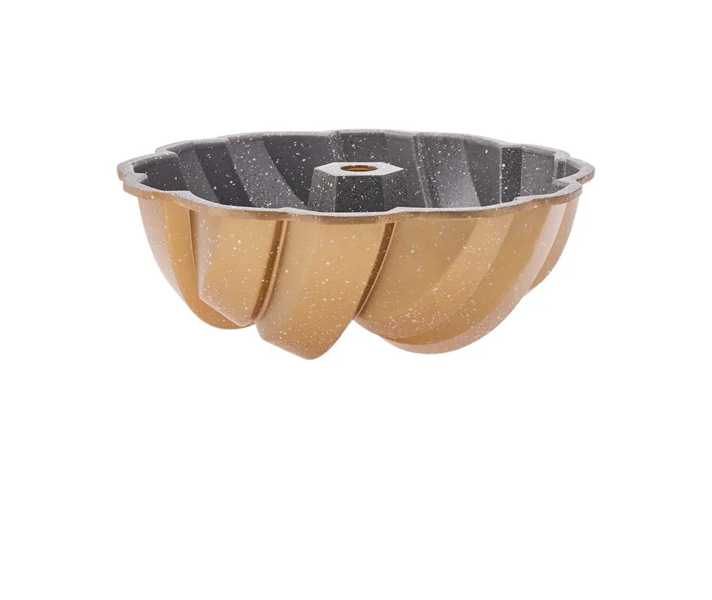 Karaca gegoten aluminium gevlochten gouden cakevorm 26 cm - Afbeelding 1