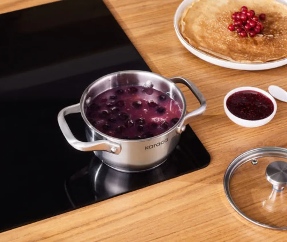 Karaca Elite roestvrijstalen inductie kookpot met deksel, 14 cm, zilver - Afbeelding 2