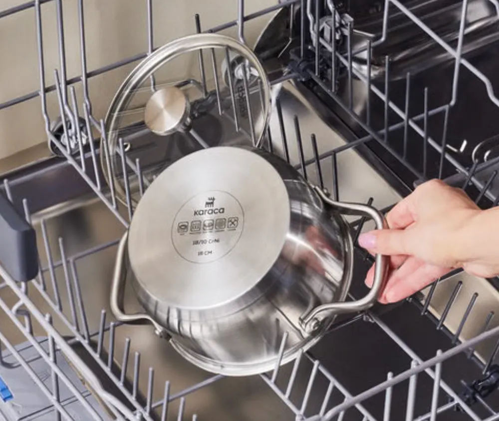 Karaca Elite roestvrijstalen inductie kookpot met deksel, 16 cm, zilver - Afbeelding 4