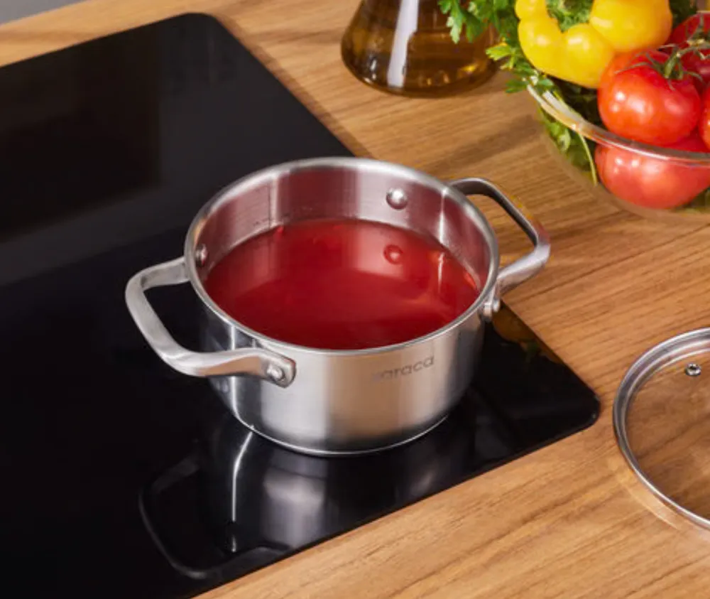 Karaca Elite roestvrijstalen inductie kookpot met deksel, 18 cm, zilver - Afbeelding 2