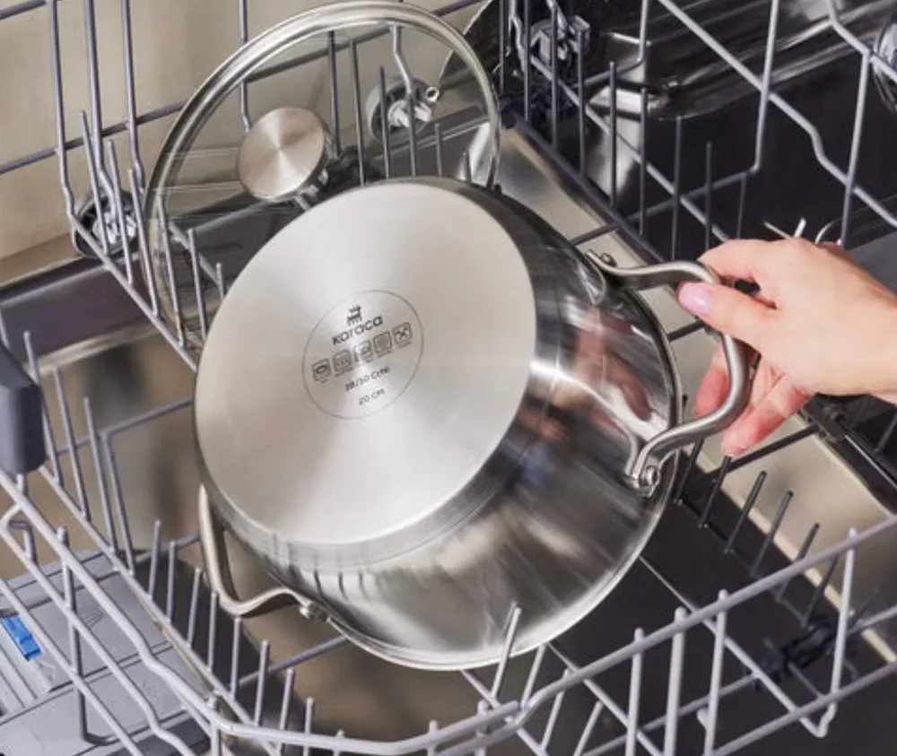 Karaca Elite roestvrijstalen inductie kookpot met deksel, 22 cm, zilver - Afbeelding 4