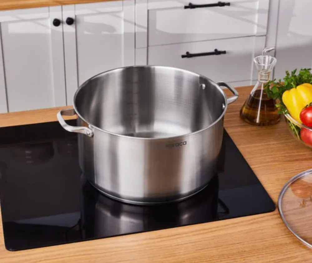 Karaca Elite roestvrijstalen inductie kookpot met deksel, 34 cm, zilver - Afbeelding 2