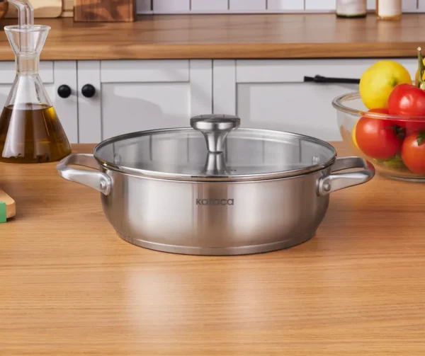 Karaca Elite stalen ondiepe braadpan 24 cm 3 l