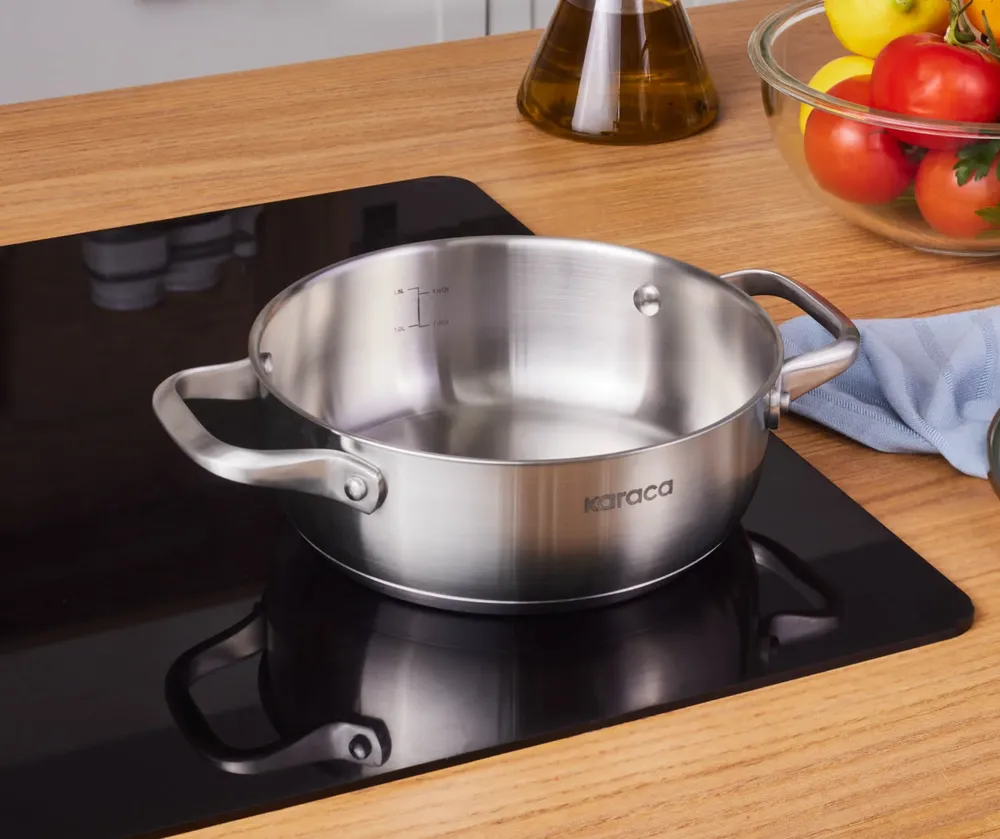 Karaca Elite roestvrijstalen ondiepe pan plat 20 cm - Afbeelding 2