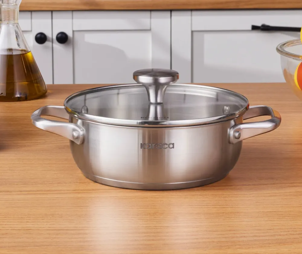 Karaca Elite roestvrijstalen ondiepe pan plat 20 cm