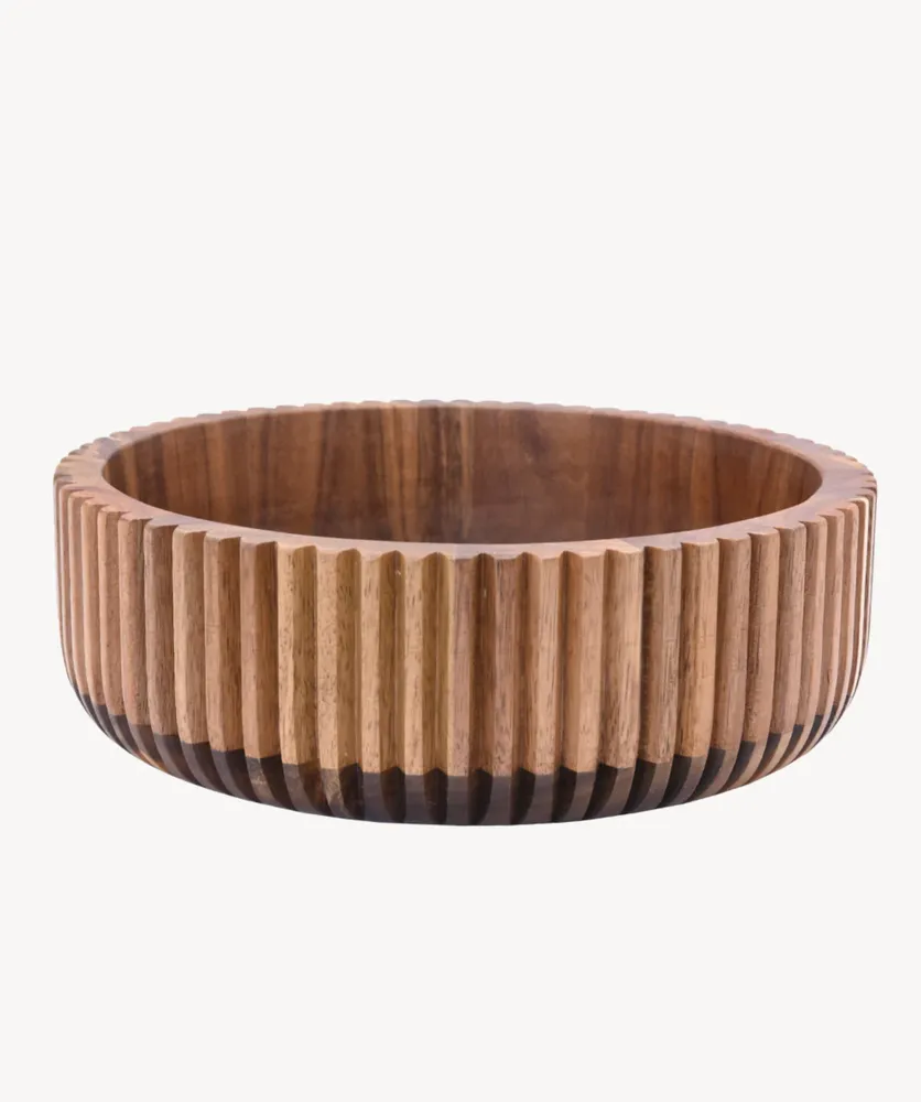 Acaciahouten schaal stripe – Ø 26 cm
