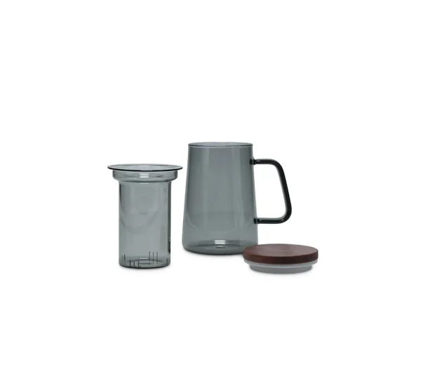 S&P Beker 63cl met glazen filter en deksel grijs Luma