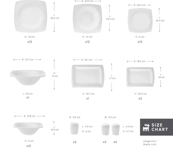 Karaca Fine Pearl Roma 58 Delig 12 Persoons Serviesset