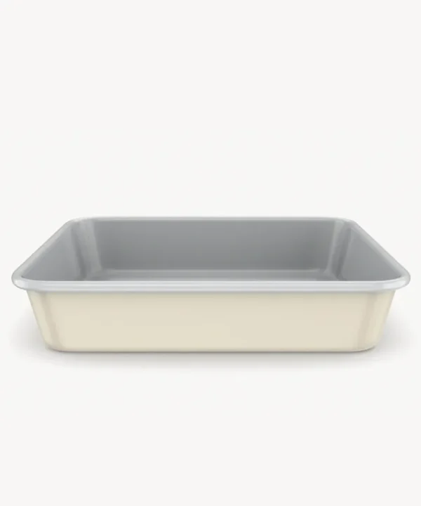 Rechthoekige keramische bakplaat beige – Antiaanbak