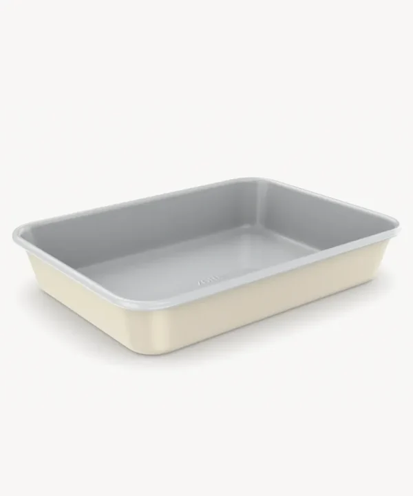 Rechthoekige keramische bakplaat beige – Antiaanbak