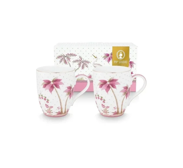 Pip Studio Set/2 Mokken Groot Jolie Stippen Goud Roze
