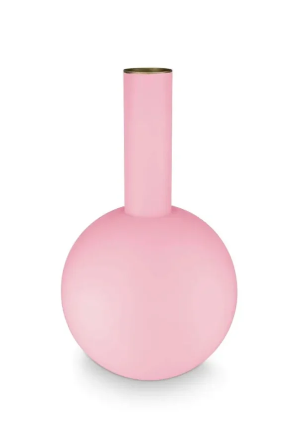 Pip Studio Metalen Vaas Groot Mat Licht Roze 42cm