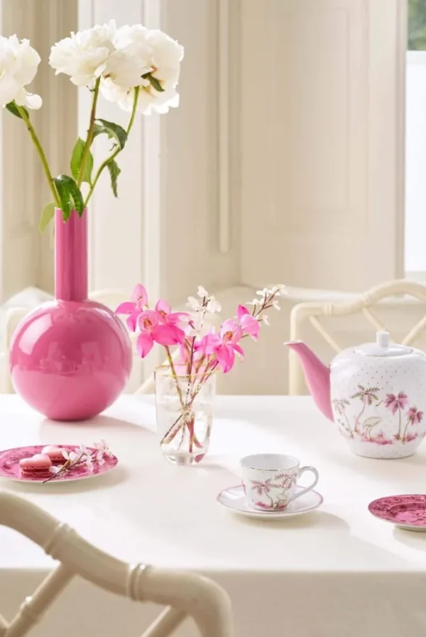 Set/2 Koppen & Schotels Jolie Stippen Goud Roze