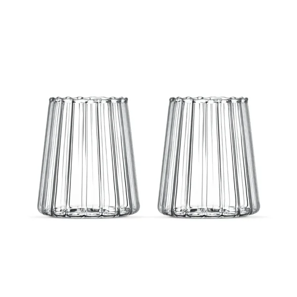 Linea Borosilicaatglas stripe drinkglazen | 2 stuks | 350 ml