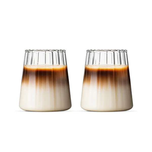 Linea Borosilicaatglas stripe drinkglazen | 2 stuks | 350 ml