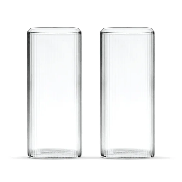Square ripple rechthoekig glas | 2 stuks | 370 ml