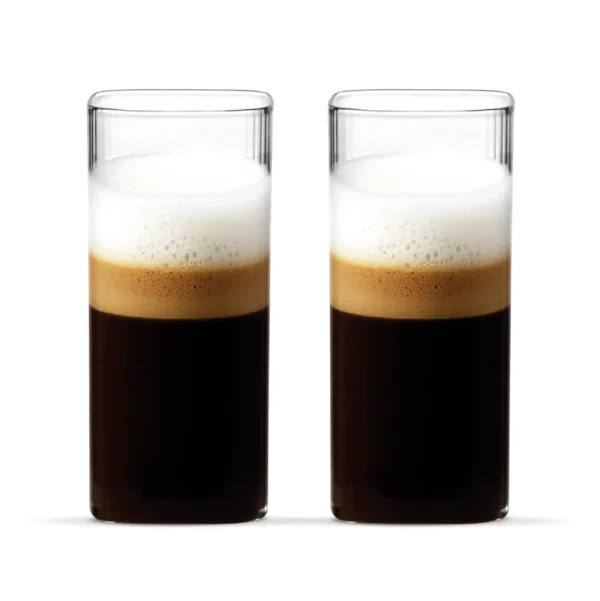 Square ripple rechthoekig glas | 2 stuks | 370 ml