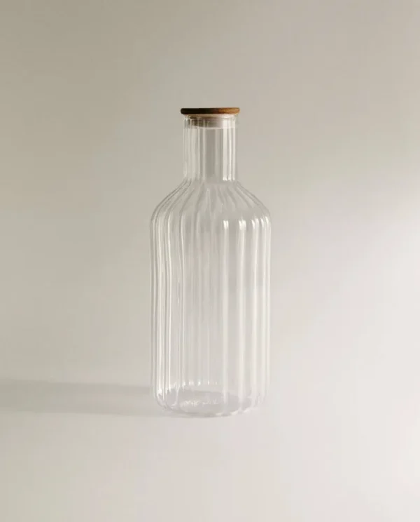 Linea borosilicaat glazen karaf met acaciahouten deksel – 1400 ml